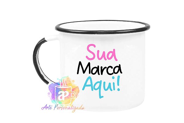 Caneca Agatha Personalizada Esmaltada Metal 370ml Personalização Já Inclusa!