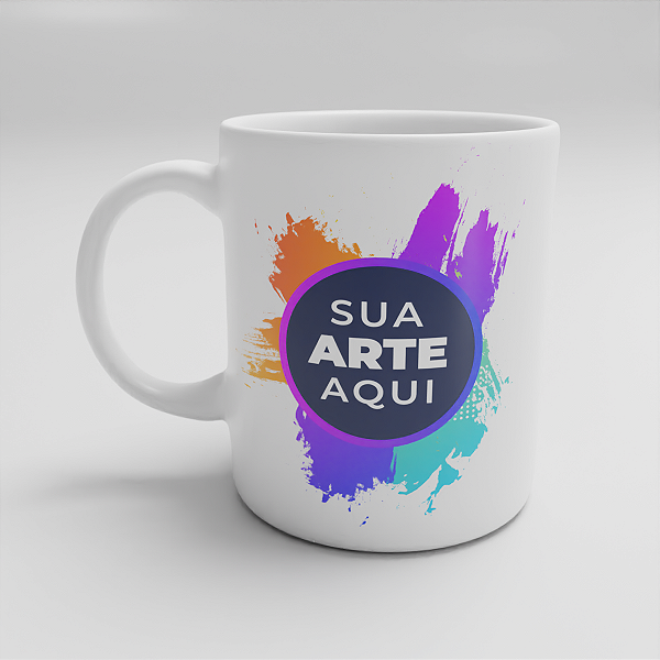 Caneca Branca Personalizada Foto Imagem Logo Arte