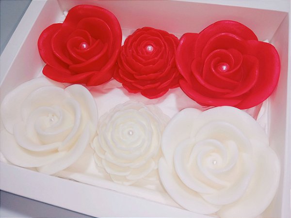 Kit Presente de Aniversário: Caixa G com Sabonetes Flores Perfumadas