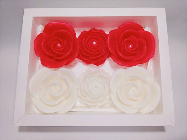 Kit Presente de Aniversário: Caixa G com Sabonetes Flores Perfumadas