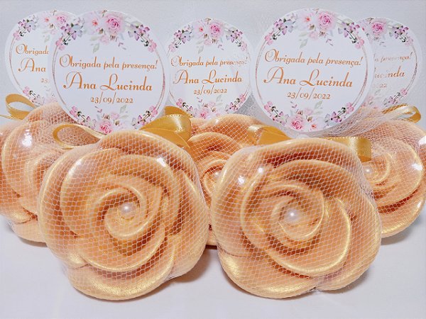 Lembrancinha Personalizada: Sabonete Rosa Provençal Perfumada