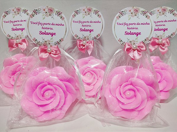 Lembrancinha de Aniversário 15 Anos: Sabonete Rosa Delicada