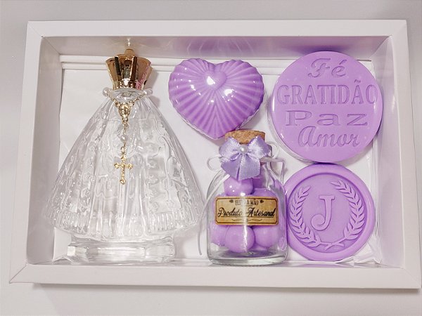 Kit Presente Personalizado: Aromatizador Nossa Senhora com Sabonetes