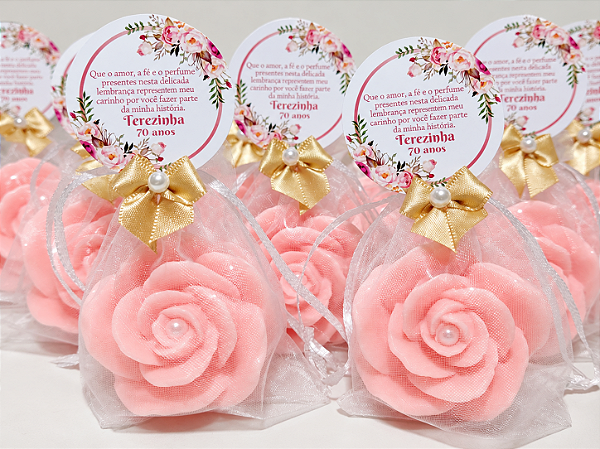 Lembrancinha Personalizada Sabonete Rosa Luxo
