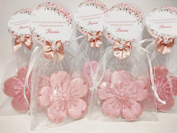 Lembrancinha de Aniversário 70 Anos: Sabonete Flor de Cerejeira
