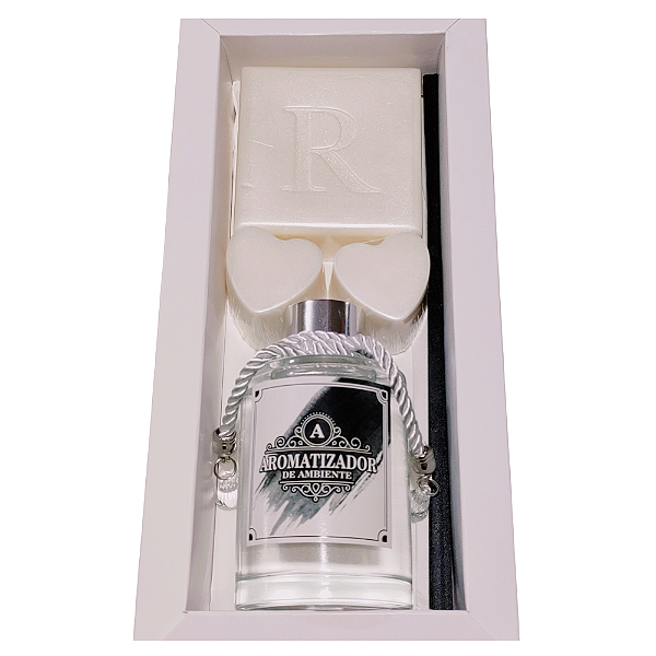 kit Presente de Aniversário: Aromatizador Vidro 100ml com Sabonetes