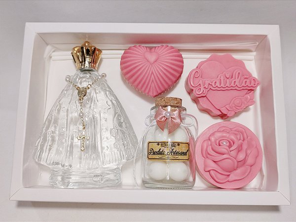 Kit Presente de Aniversário: Aromatizador Nossa Senhora com Sabonetes