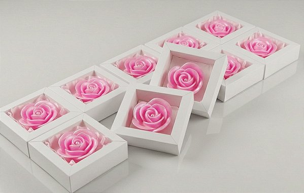 Lembrancinha Rosa Provençal: Sabonete Artesanal na Caixinha