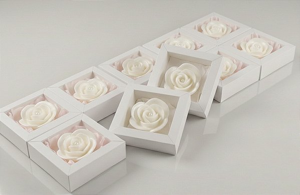 Lembrancinha Rosa Provençal: Sabonete Artesanal Perfumado na Caixinha
