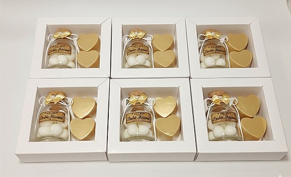 Lembrancinha Pote de Pérolas: Sabonetes Corações na Caixinha