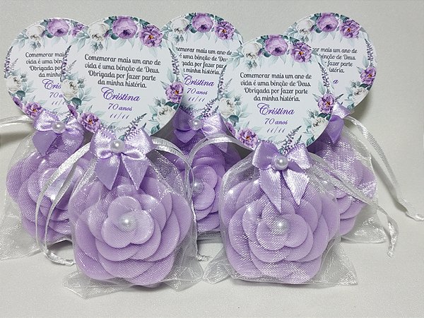 Lembrancinha de Aniversário 70 Anos: Sabonete Flor Camélia Luxo
