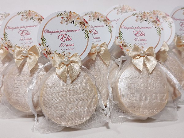 Lembrancinha 50 Anos: Sabonete Desejos de Gratidão P