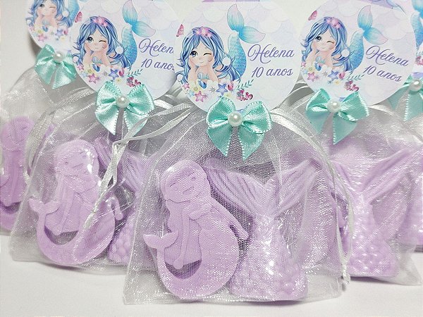 Lembrancinha Tema Sereia Fundo do Mar: Kit Sabonetes Sereia com Cauda