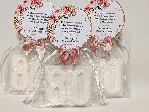 Lembrancinha Sabonete Número 80 Personalizado