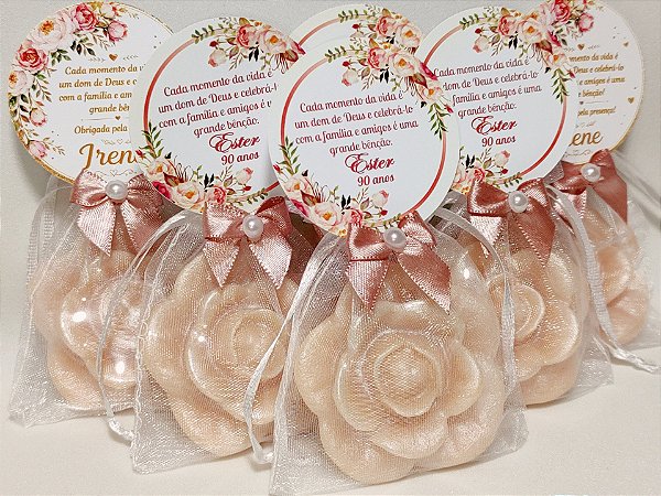 Lembrancinha Personalizada Sabonete Flor Camélia