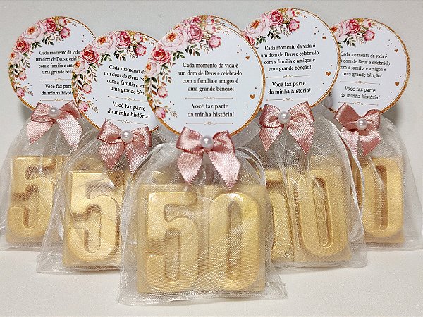 Lembrancinha Sabonete Número 50 Personalizado