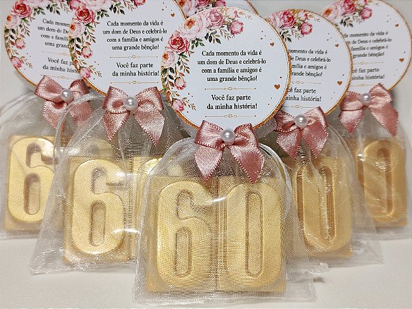 Lembrancinha Sabonete Número 60 Personalizado