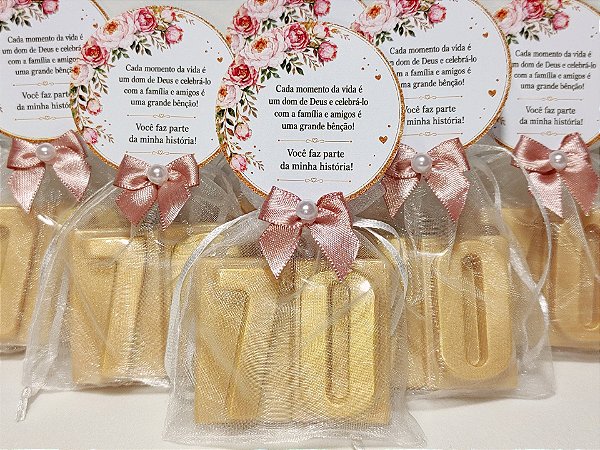 Lembrancinha Sabonete Número 70 Personalizado