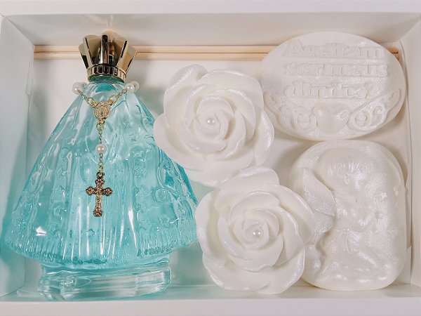 Kit Presente Padrinhos de Batismo: Aromatizador Nossa Senhora