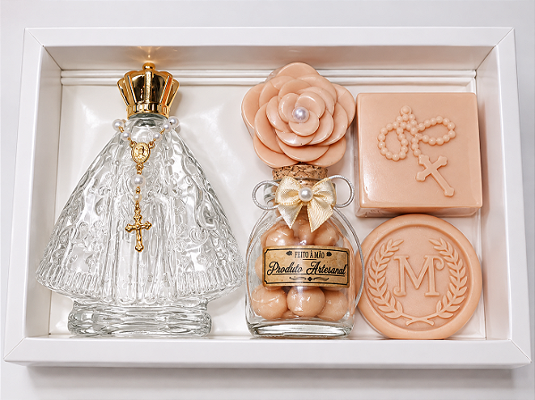Kit Presente Aromatizador Nossa Senhora com Sabonetes e Inicial