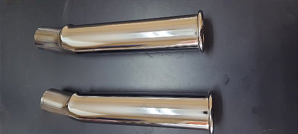 Par Ponteira Fusquinha Fusca Com Grau Virolada Cromada