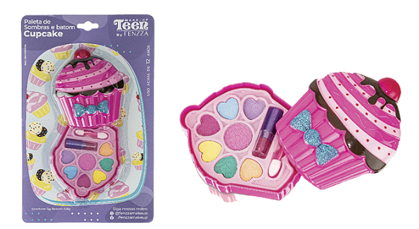 PALETA DE SOMBRAS E BATOM - CUPCAKE / FENZZA
