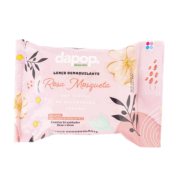 LENÇO DEMAQUILANTE ROSA MOSQUETA / DAPOP