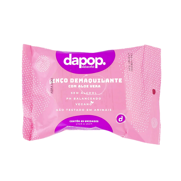 LENÇO DEMAQUILANTE COM ALOE VERA / DAPOP