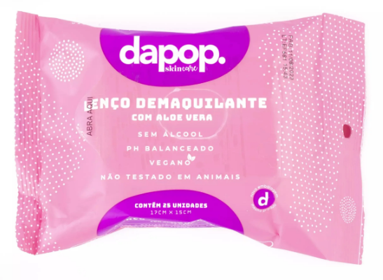 LENÇO DEMAQUILANTE COM ALOE VERA / DAPOP