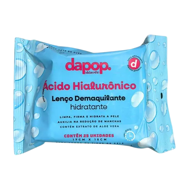 LENÇO DEMAQUILANTE ÁCIDO HIALURÔNICO / DAPOP