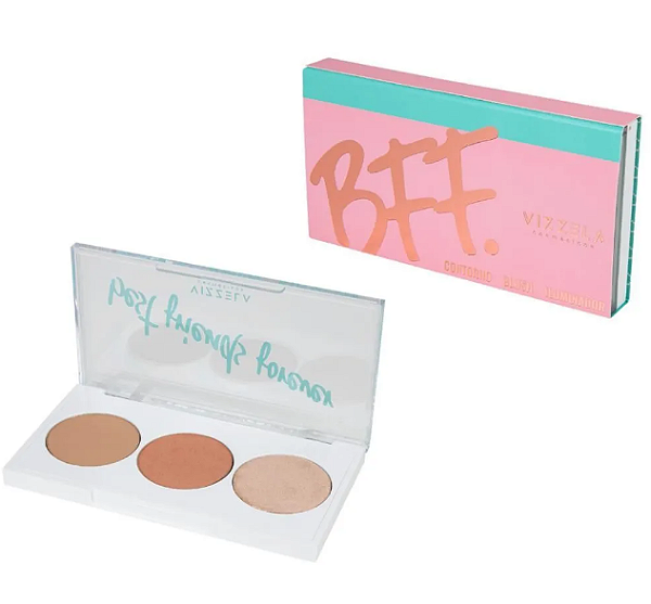 PALETA BFF CONTORNO/BLUSH/ILUMINADOR - 02 / VIZZELA