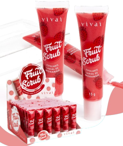 FRUIT SCRUB ESFOLIANTE LABIAL DE MORANGO / VIVAI
