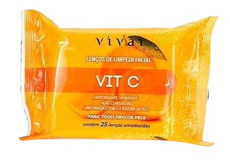 LENÇOS DE LIMPEZA FACIAL - VITAMINA C / VIVAI