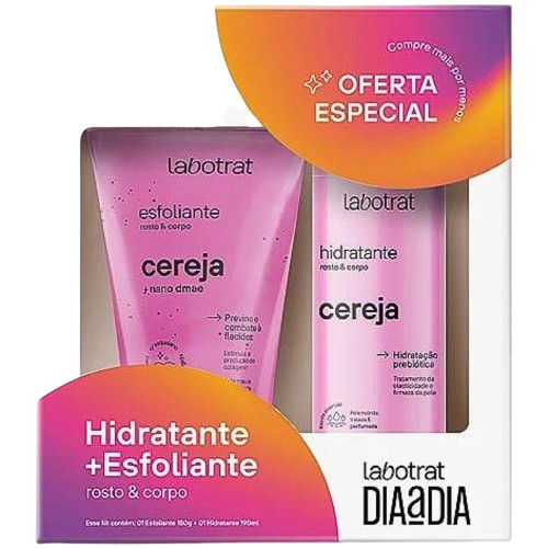 KIT HIDRATANTE + ESFOLIANTE DIA A DIA - CEREJA / LABOTRAT