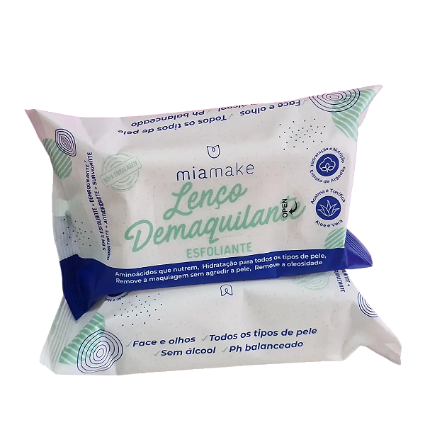 LENÇO DEMAQUILANTE ESFOLIANTE / MIA MAKE