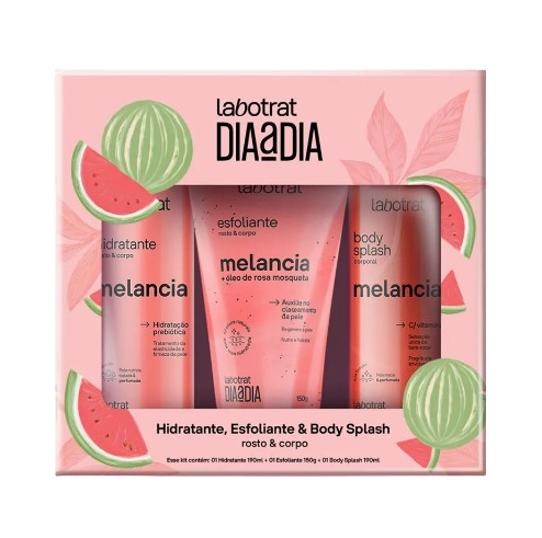 KIT HIDRATANTE, ESFOLIANTE E BODY SPLASH - MELANCIA / LABOTRAT