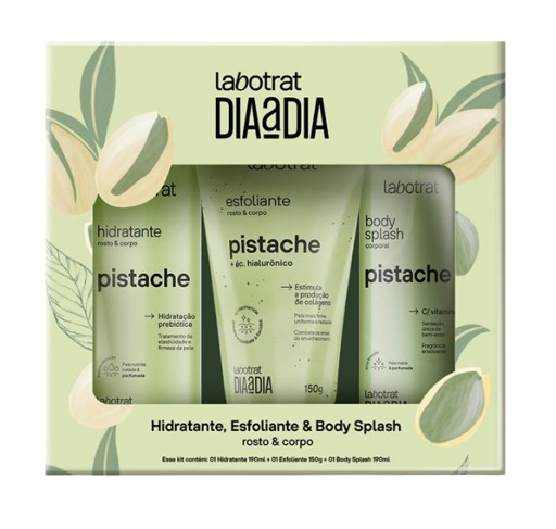 KIT HIDRATANTE, ESFOLIANTE E BODY SPLASH - PISTACHE / LABOTRAT