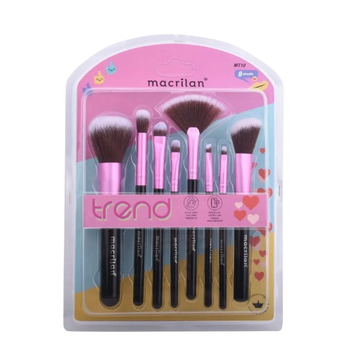 KIT COM 8 PINCÉIS PARA MAQUIAGEM - MT10 / MACRILAN