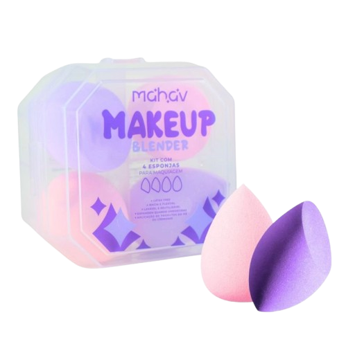 KIT COM 4 ESPONJAS - MAKEUP BLENDER / MAHAV