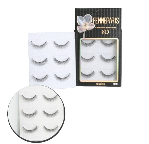 CILIOS POSTIÇOS 8D FM1019 / FEMME PARIS