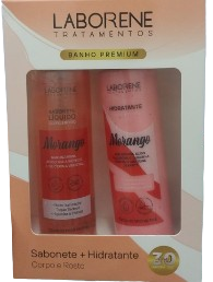 KIT BANHO PREMIUM SABONETE + HIDRATANTE - MORANGO / LABORENE