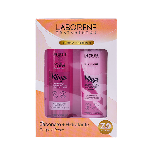 KIT BANHO PREMIUM SABONETE + HIDRATANTE - PITAYA / LABORENE