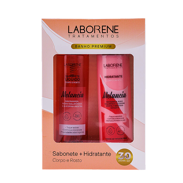 KIT BANHO PREMIUM SABONETE + HIDRATANTE - MELANCIA / LABORENE