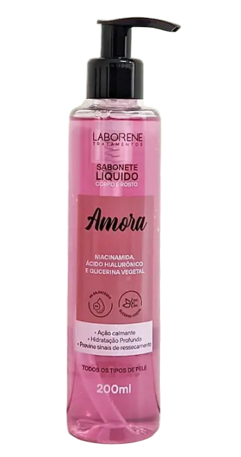 SABONETE LÍQUIDO CORPO E ROSTO - AMORA 200ML / LABORENE