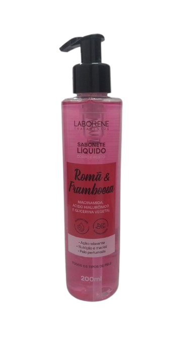 SABONETE LÍQUIDO CORPO E ROSTO - ROMÃ E FRAMBOESA 200ML / LABORENE