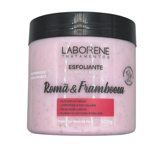 ESFOLIANTE CORPO E ROSTO - ROMÃ E FRAMBOESA 500G / LABORENE