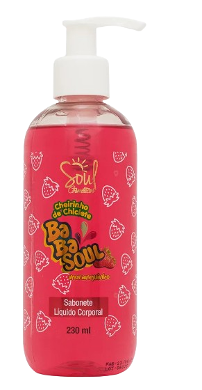 SABONETE LÍQUIDO CORPORAL BABASOUL -  MORANGUINHO / SOUL COSMÉTICOS