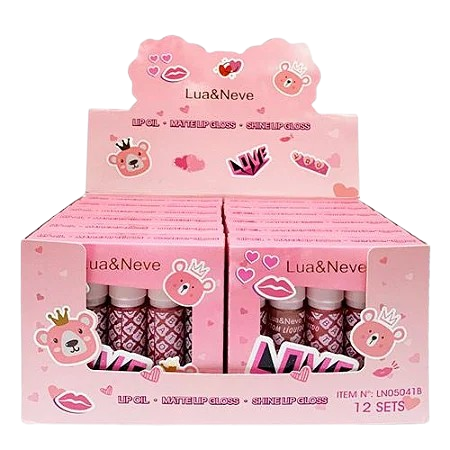 KIT LIP OIL + BATOM LÍQUIDO + LIP GLOSS - LN05041B / LUA E NEVE