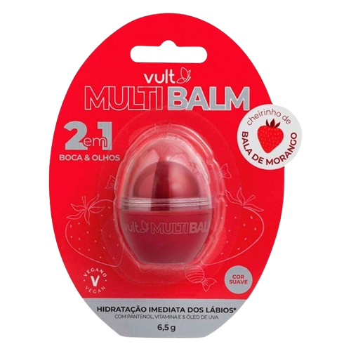 MULTI BALM 2 EM 1 BOCA & OLHOS - BALA DE MORANGO / VULT