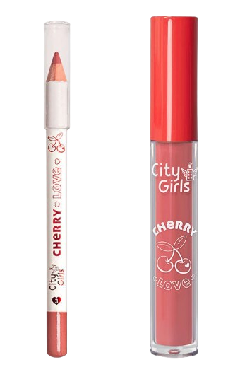 KIT LÁBIAL CHERRY LOVE (LÁPIS + BATOM) - COR 3 / CITY GIRLS